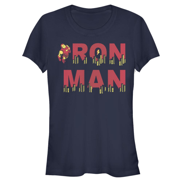 Marvel - Avengers - Iron Man Halftone Ironman - Women's T-Shirt - Navy - Front