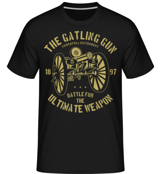 The Gatling Gun -  Shirtinator Men's T-Shirt - Black - Front