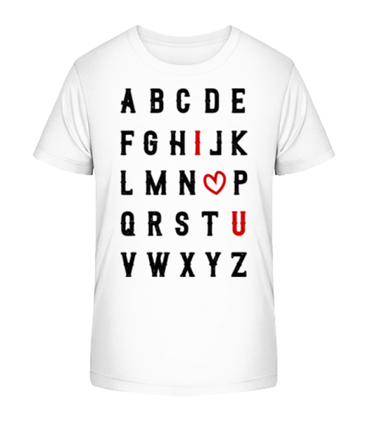 I Love You Alphabet - Kid's Bio T-Shirt Stanley Stella - White - Front