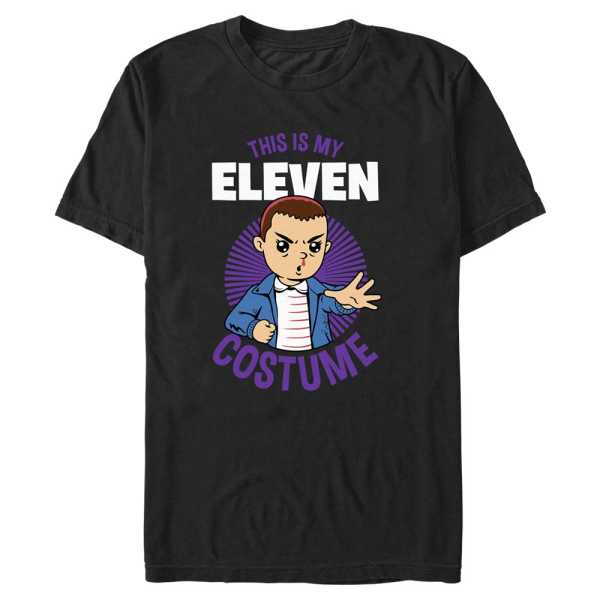 Netflix - Stranger Things - Eleven Costume - Halloween - Men's T-Shirt - Black - Front