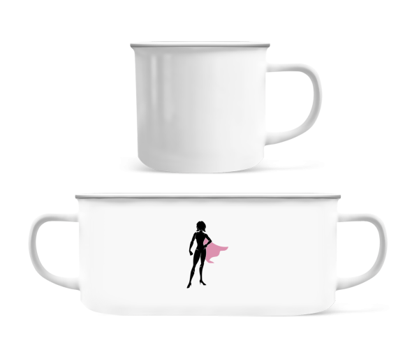 Superwoman Silhouette - Enamel-cup - White - Front