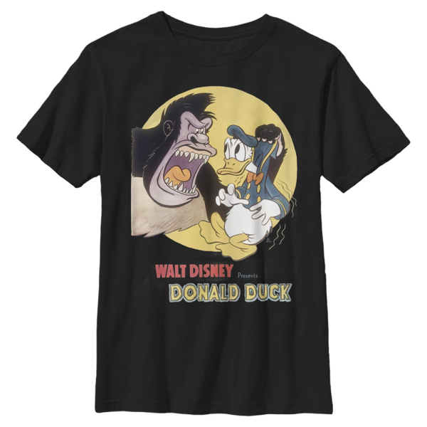 Disney - Mickey Mouse - Donald Duck and the Gorilla - Kids T-Shirt - Black - Front