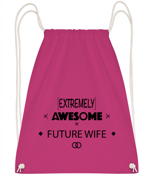 Awesome Future Wife - Drawstring Backpack - Magenta - Vorn