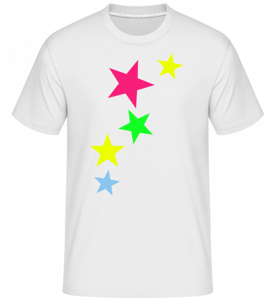 Colorful Stars -  Shirtinator Men's T-Shirt - White - Vorn