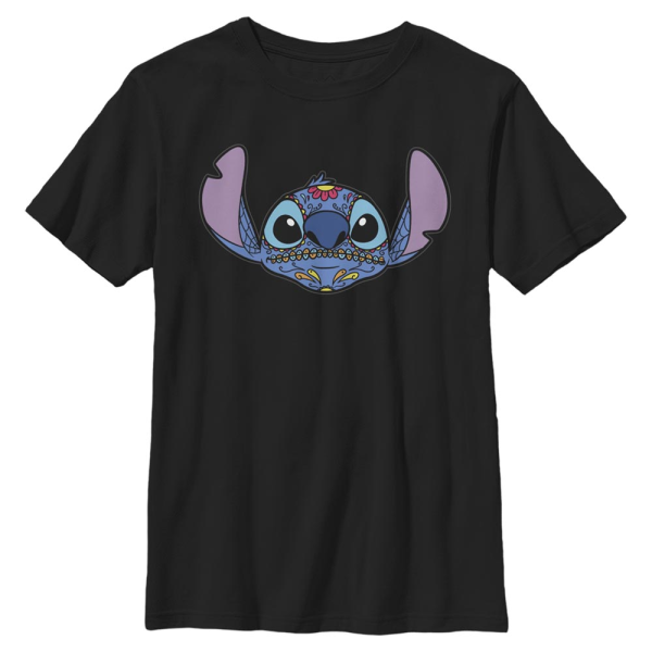 Disney Classics - Lilo & Stitch - Stitch Sugar Skull - Kids T-Shirt - Black - Front