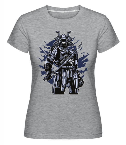 Samurai Robot Skull -  Shirtinator Women's T-Shirt - Heather grey - Vorn
