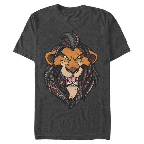 Disney - The Lion King - Scar Patterned - Men's T-Shirt - Heather anthracite - Front