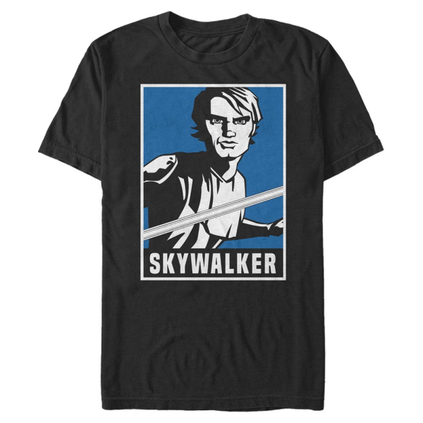 Star Wars - The Clone Wars - Luke Skywalker Skywalker Poster - Men's T-Shirt - Black - Front