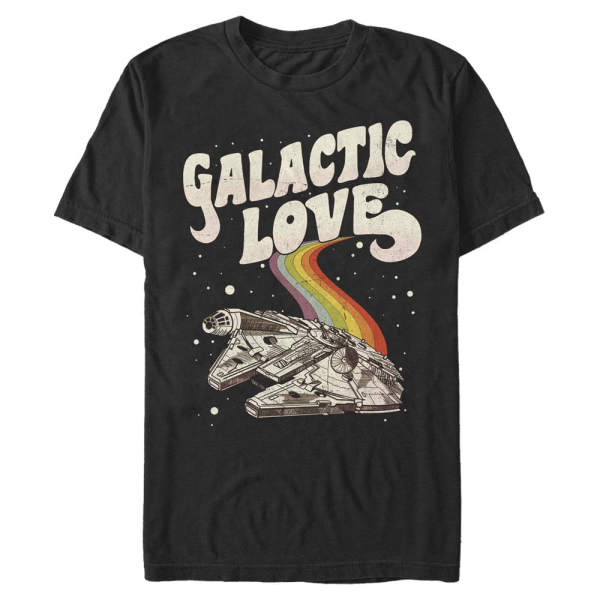 Star Wars - Millennium Falcon Galactic Love Falcon - Men's T-Shirt - Black - Front
