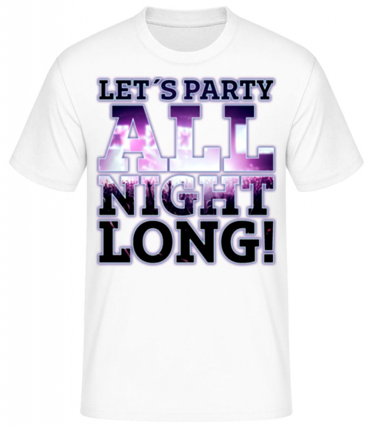 Party All Night Long - Men's Basic T-Shirt - White - Front