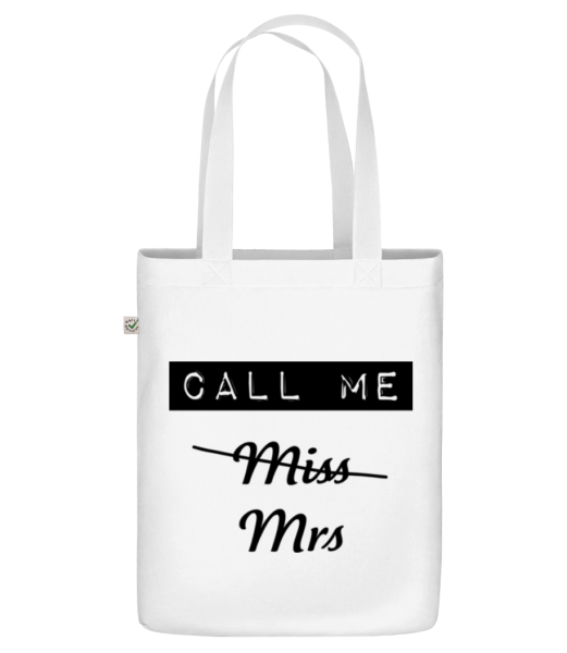 Call Me Mrs - Organic tote bag - White - Front