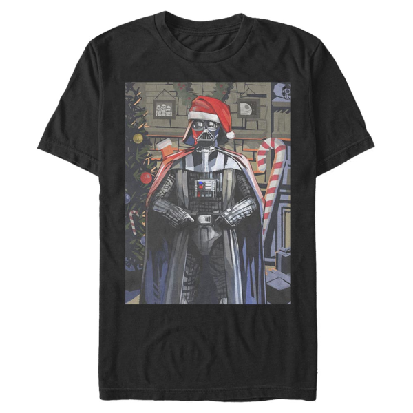 Star Wars - Darth Vader Greetings - Christmas - Men's T-Shirt - Black - Front