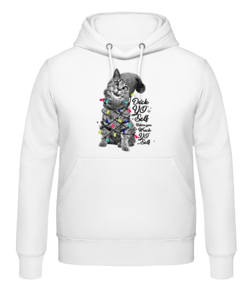 Cat Christmas - Men's Hoodie - White - Front