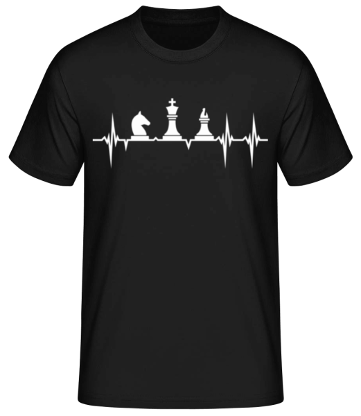 Chess Heartbeat - Men's Basic T-Shirt - Black - Front
