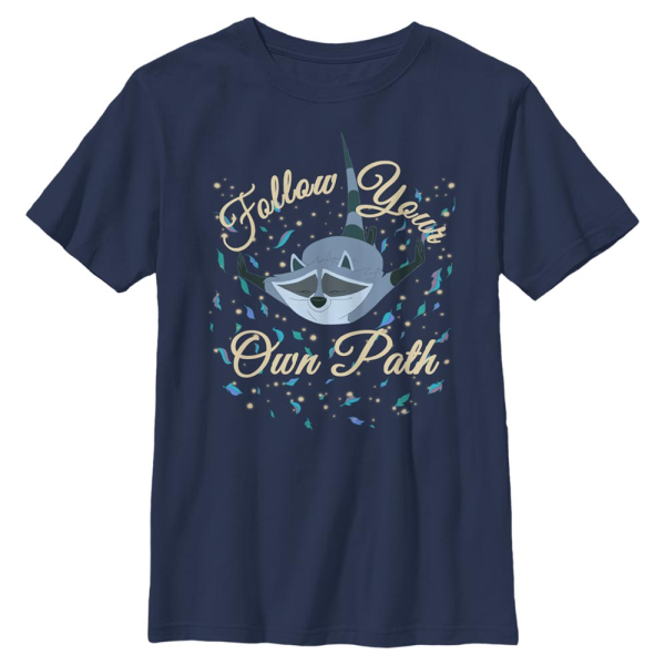 Disney - Pocahontas - Meeko Falling - Kids T-Shirt - Navy - Front