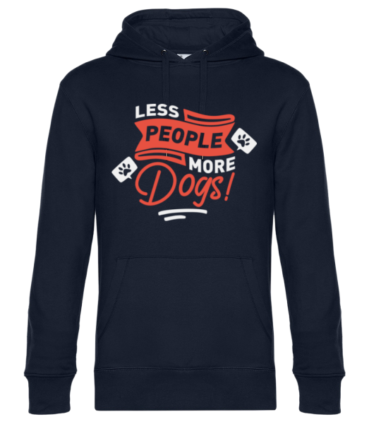 Less People More Dogs - Unisex Premium Hoodie - Navy - Front