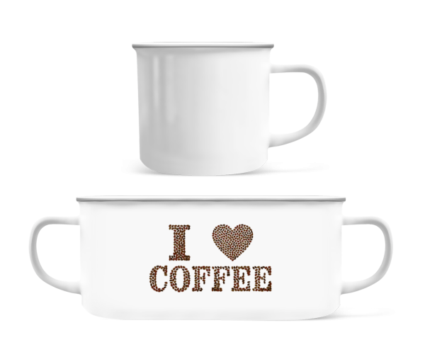 I Love Coffee - Enamel-cup - White - Front