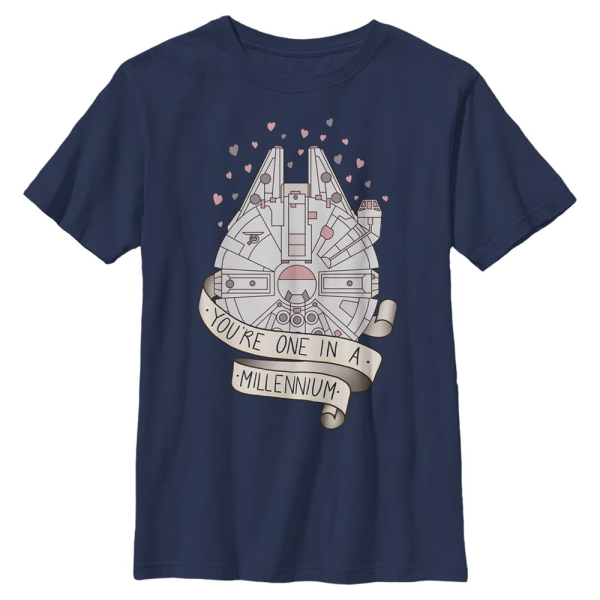 Star Wars - Millennium Falcon One in a Mill - Kids T-Shirt - Navy - Front