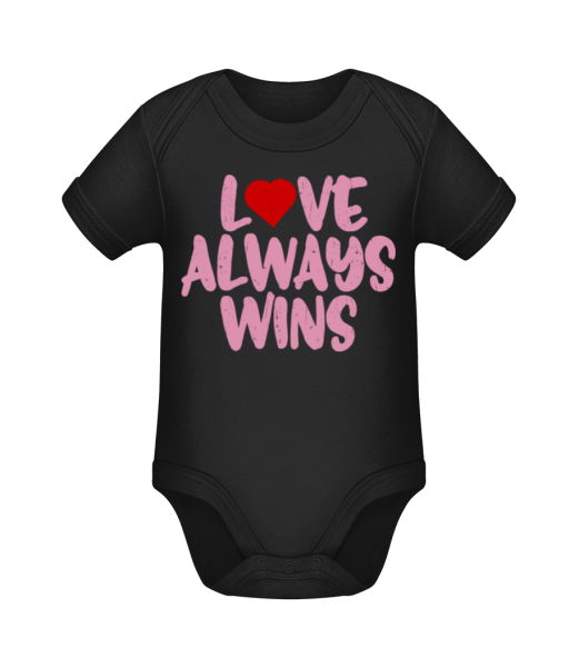 Love Always Wins - Organic Baby Body - Black - Front