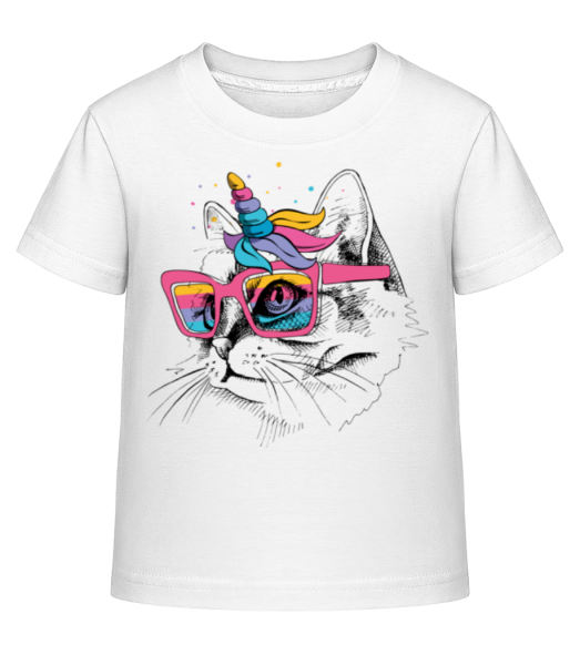 Unicorn Party Cat - Kid's Shirtinator T-Shirt - White - Front