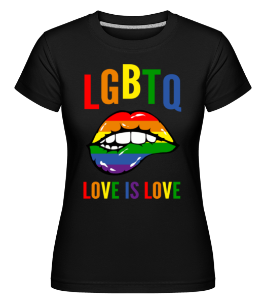 LGBTQ Love Is Love -  Shirtinator Women's T-Shirt - Black - Front