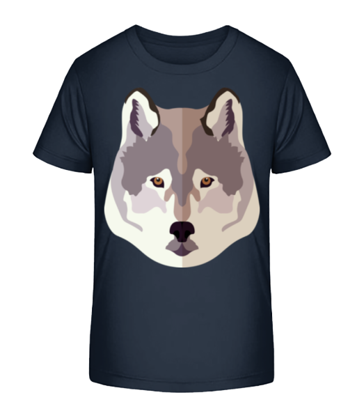 Wolf Comic Shadow - Kid's Bio T-Shirt Stanley Stella - Navy - Front