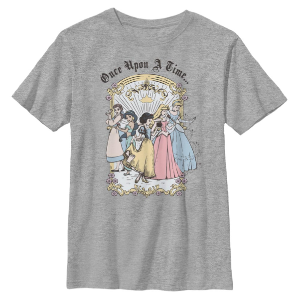 Disney Princesses - Skupina Vintage Princess Group - Kids T-Shirt - Heather grey - Front