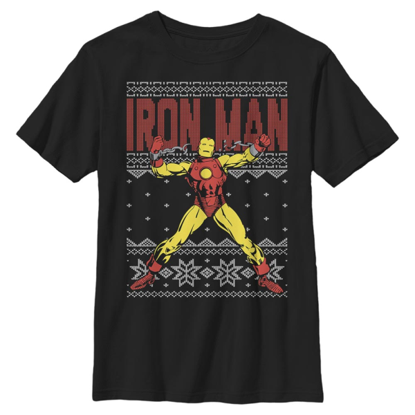 Marvel - Iron Man IronMan Ugly - Kids T-Shirt - Black - Front