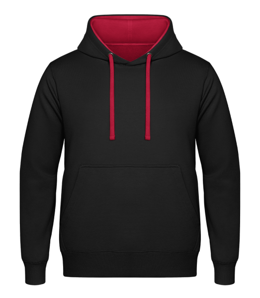 Unisex Two-Toned Hoodie - Black / Red - Front