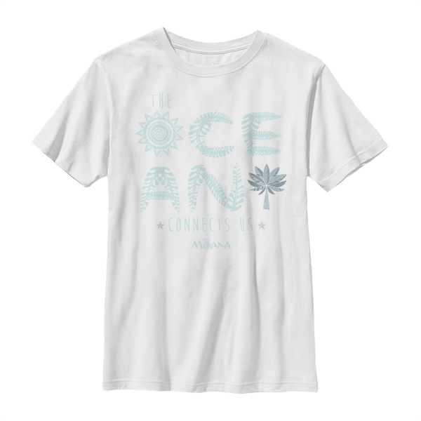 Disney - Moana - Text Connects Us - Kids T-Shirt - White - Front