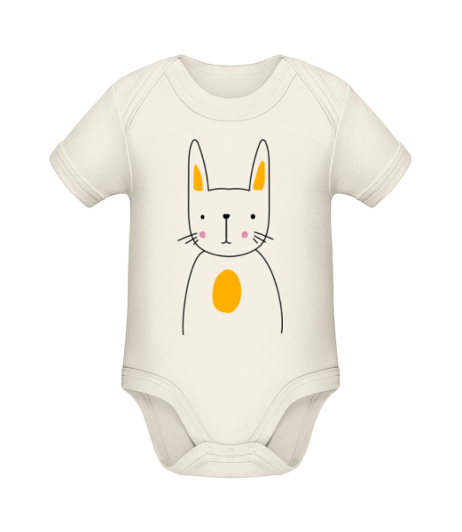 Cute Rabbit - Organic Baby Body - Cream - Front