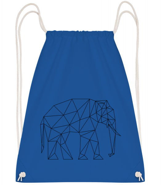 Polygon Elephant - Drawstring Backpack - Royal Blue - Vorn