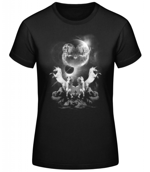 Mystic Unicorn Night - Women's Basic T-Shirt - Black - Front