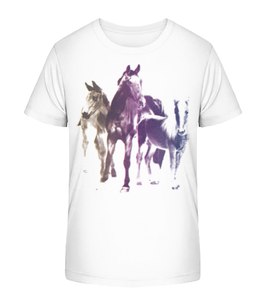 Polaroid Horses - Kid's Bio T-Shirt Stanley Stella - White - Front