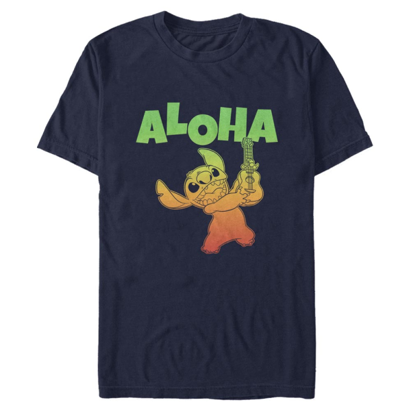 Disney Classics - Lilo & Stitch - Lilo & Stitch Aloha Stitch - Men's T-Shirt - Navy - Front