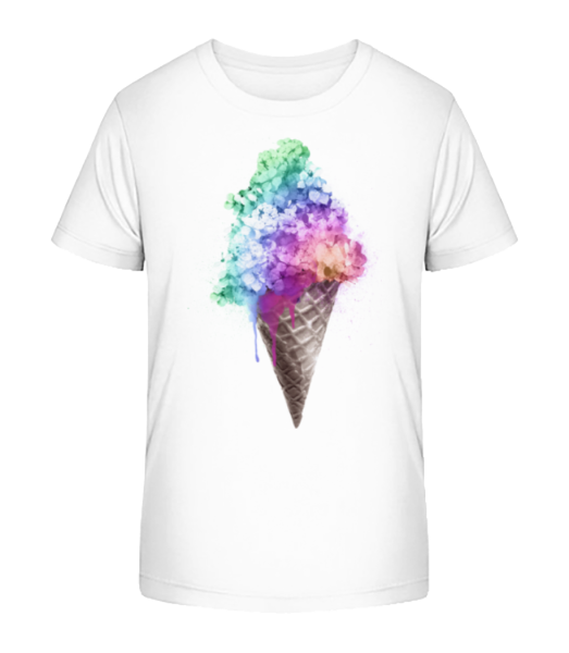 Rainbow Ice Cream - Kid's Bio T-Shirt Stanley Stella - White - Front