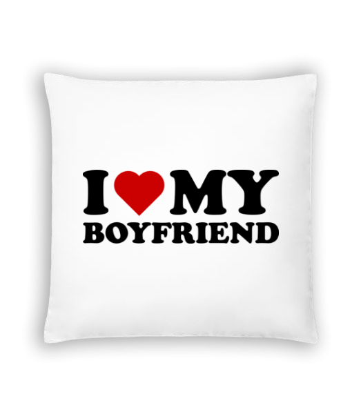 I Love My Boyfriend - Cushion - White - Front