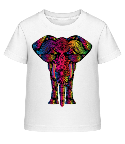 Colorful Elephant - Kid's Shirtinator T-Shirt - White - Front