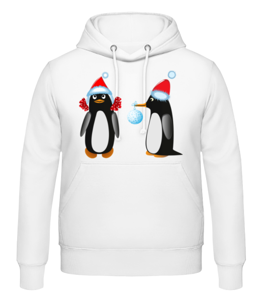 Penguin At Christmas 3 - Men's Hoodie - White - Front