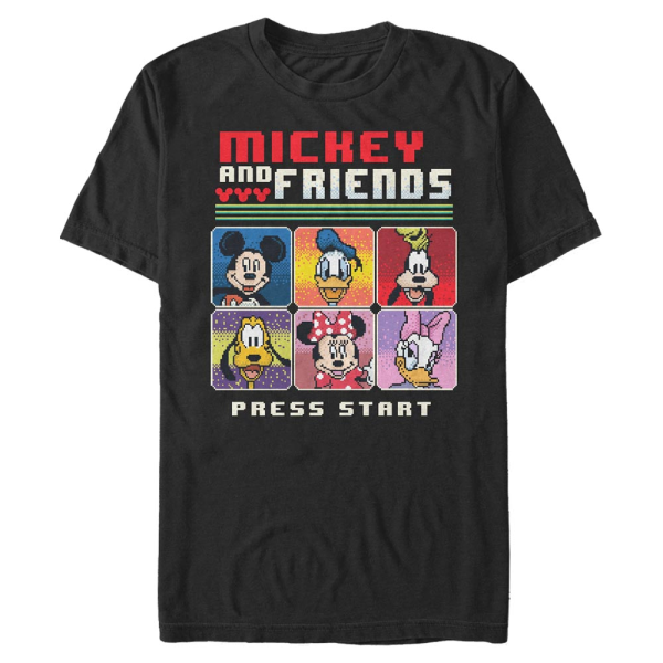 Disney Classics - Mickey Mouse - Skupina Pixel Friends - Men's T-Shirt - Black - Front