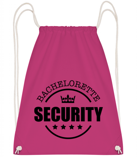 Bachelorette Security - Drawstring Backpack - Magenta - Vorn