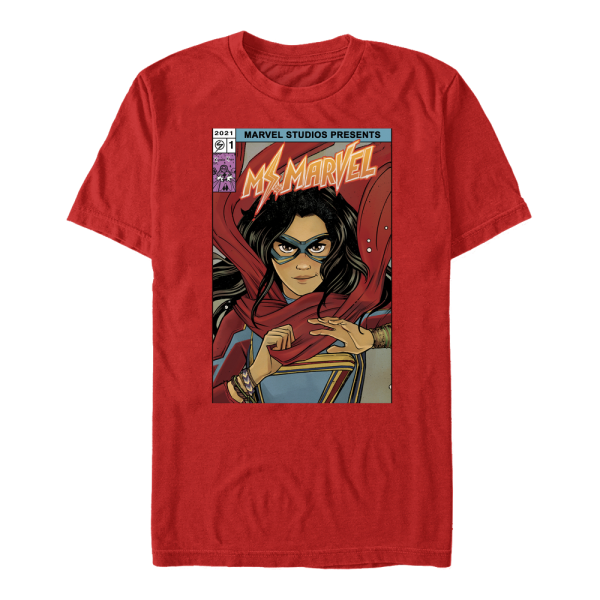 Marvel - Ms. Marvel - Ms. Marvel Comic Cover - Men's T-Shirt - Red - Front