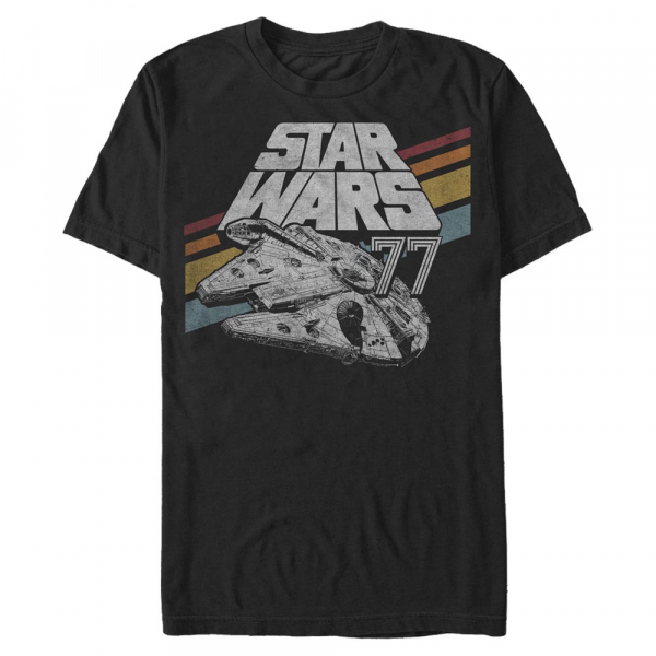 Star Wars - Millennium Falcon Awesome 77 - Men's T-Shirt - Black - Front
