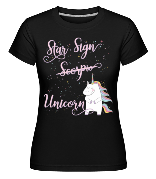 Star Sign Unicorn Scorpio -  Shirtinator Women's T-Shirt - Black - Front