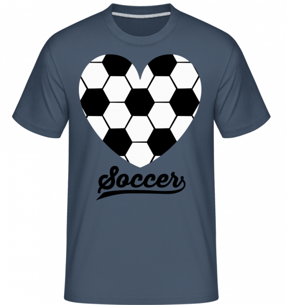 Soccer Logo Heart -  Shirtinator Men's T-Shirt - Denim - Vorn