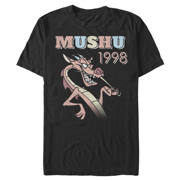 Disney - Mulan - Mushu 90s - Men's T-Shirt - Black - Front