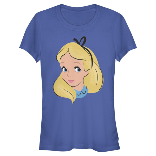 Disney - Alice in Wonderland - Alice Big Face - Women's T-Shirt - Royal blue - Front