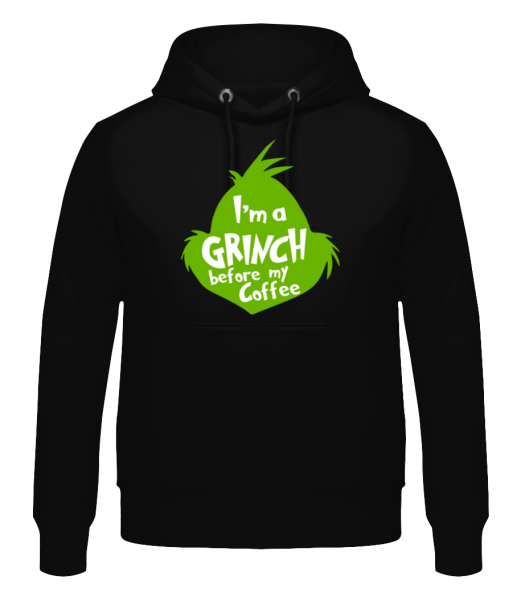 I'm A Grinch Before My Coffee - Men's Hoodie - Black - Front
