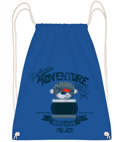 Pirate Teddy Adventure - Drawstring Backpack - Royal blue - Vorn