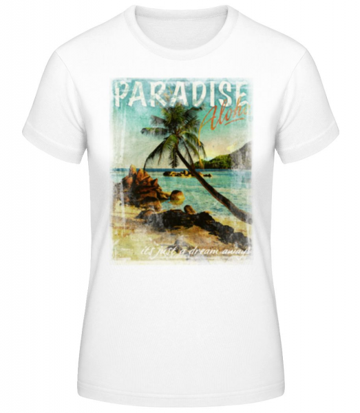 Paradise Aloha - Women's Basic T-Shirt - White - Front